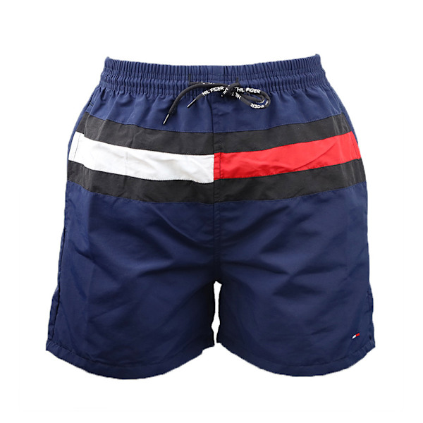 Badbyxor för män, snab torkande strandshorts med fickor och meshfoder, sommar fritids fitness shorts blue