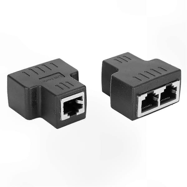 RJ45 hun til dobbelt han LAN-adapter, 1-ind 2-ud Ethernet-splitter, netværkskabel-forlængerforbinder