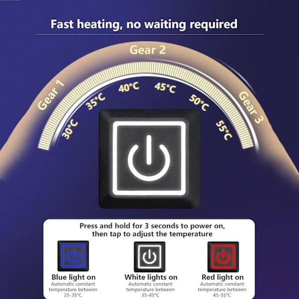 USB Rechargeable Heating Pad for Neck and Shoulders, Portable Heating Pad with 3 Temperature Settings Gray