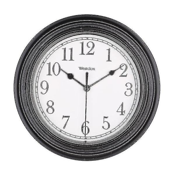 Silent Wall Clock Køkken 9 Tommer Retro Ikke-tikkende dekorativt soveværelse kontor vægur Black