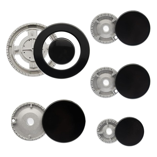 Gasspisbrännarlock, gasspisbrännarlock set 5 PS, brännarlock kompatibla för lockbyte