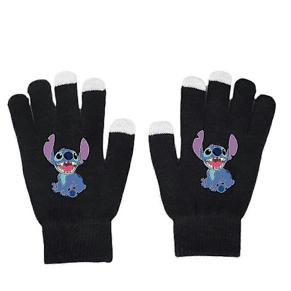 Lilo & Stitch Vantar med Hel Tå - Varma Vintervantar med Cartoon-Tryck - Stickade Vantar - Unisex-Presenter C