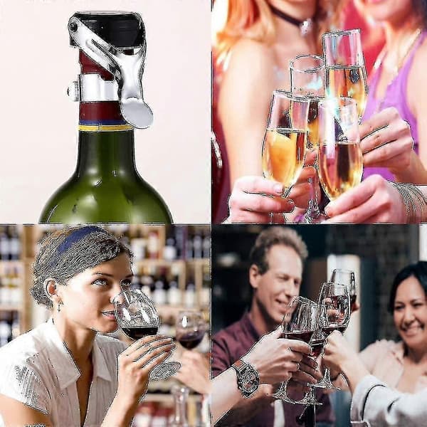 4 st Champagneproppar, Champagnepropp i rostfritt stål för mousserande vin