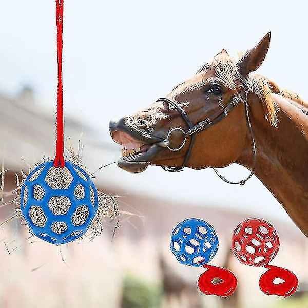 Hestegodbitball Hay Feeder Lekeball Hengende Fôringsleke For Hest Geit Red