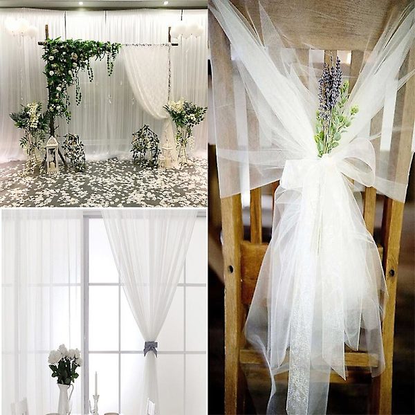 Crystal Organza Tyll Roll Skirt tyg för bröllopsdekoration Födelsedagsfest Bakgrund 5m