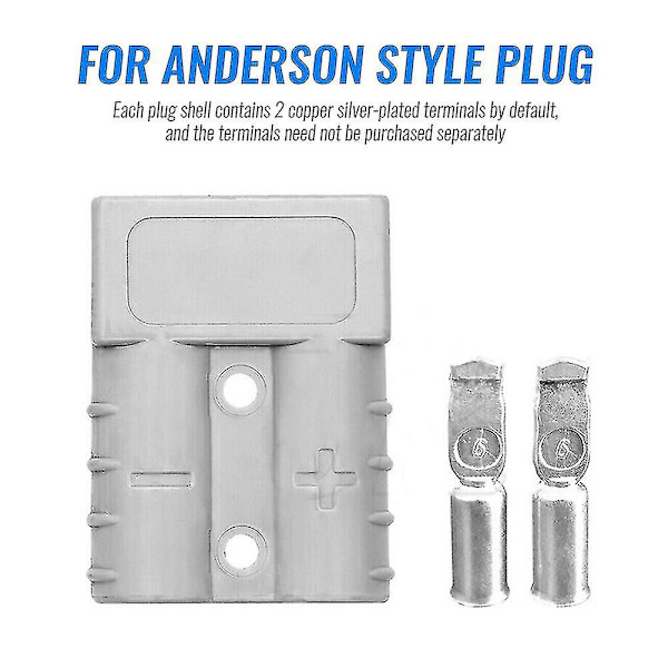 10 st för Anderson Style Plug Connectors Dc 50a 12-24v 6awg Dubbelpolig Med Kopparkontakt Connect -tt