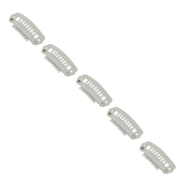 50 stk. hår extensions clips sæt rustfrit stål DIY 8 tænder snap kam paryk clips tilbehør 2,8 cm Beige