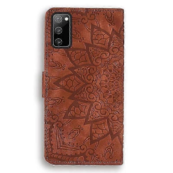 Plånboksfodral för Samsung Galaxy S20 FE Premium PU-läder Flip Cover Mandala Brown
