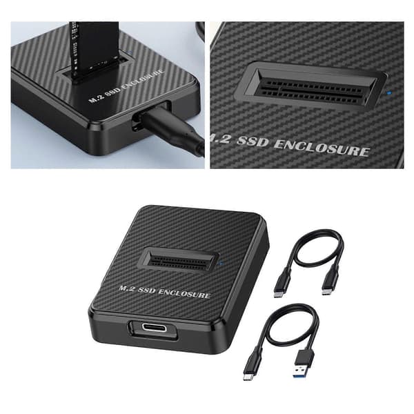 M.2 NVMe/SATA–USB-C-sovitin, nopea 10 Gbps tiedonsiirto, Plug & Play