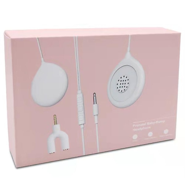 Baby-bump-hörlurar spelar och delar musik, ljud och röster till livmodern Premium Baby Bump-högtalarsystem (vit)