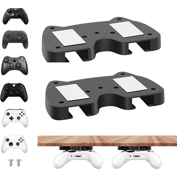 Game Controller Holder, Wall Mount/Controller Stand, 2-pack, Hanging Handle Organizer Accessories for Xbox Series X, Switch, Universal Controller, Black