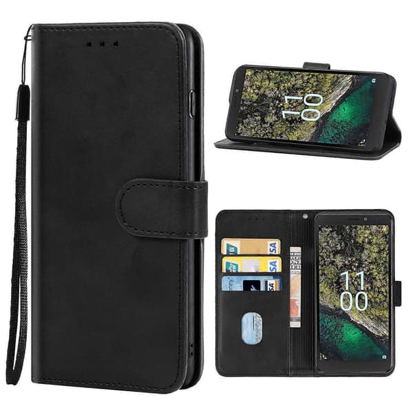 Lærtelefondeksel for Nokia C100 Black