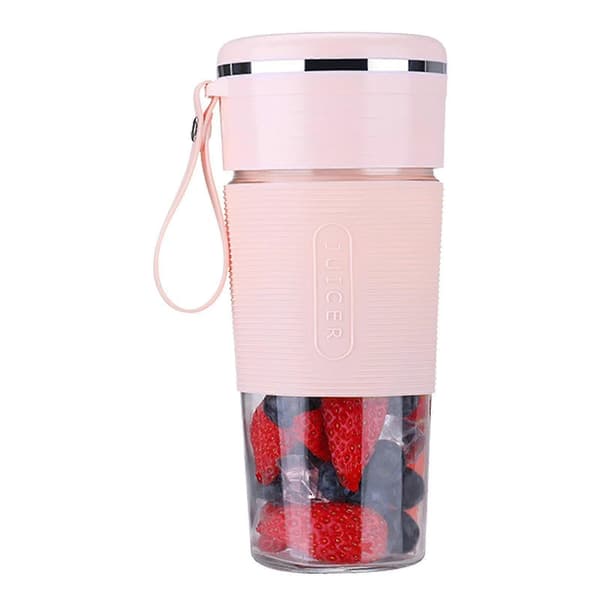 Bärbar Blenderkopp 300 ml Personlig USB-laddningsmixer Pink