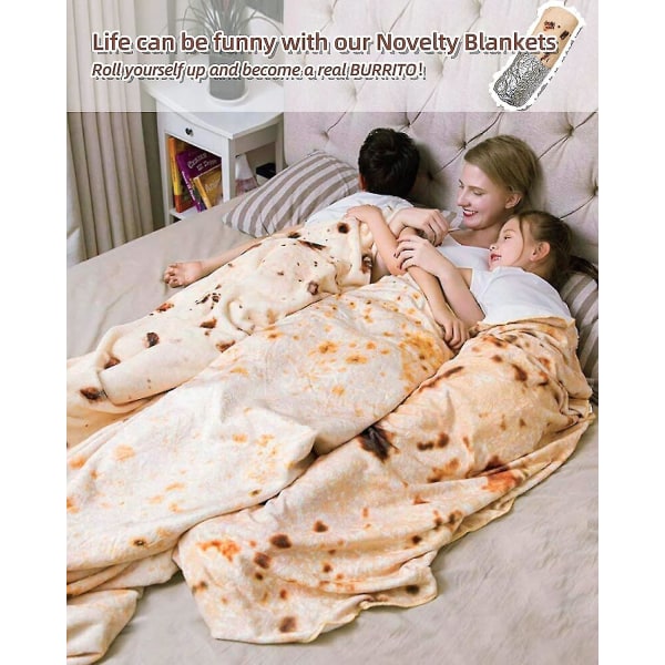 Burrito Tortilla Blanket, Round Novelty Blanket to be a Giant