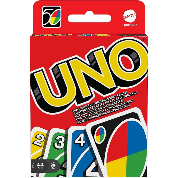 UNO Classic, familiekortspil til børn og voksne, brætspil til familiespil nat eller rejse, 2 til 10 spillere