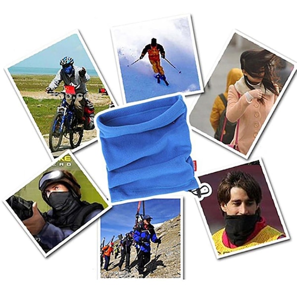 Unisex Vinter Utendørs Ensfarget Myk Tykk Fleece Halsvarmer Gaiter Deksel Lue White