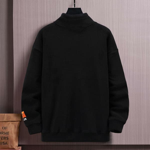 Plus Size 11XL Herr Höst Vinter Varm Tjock Tröja Ståkrage Sweatshirts Herr Mode Casual Pullover green 7XL