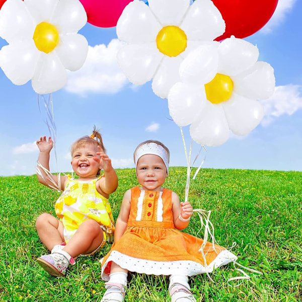 20 st Daisy Ballonger Jättelika Blomsterballonger för Daisy Fest Dekorationer Bröllop Tillbehör Födelsedag Dekoration