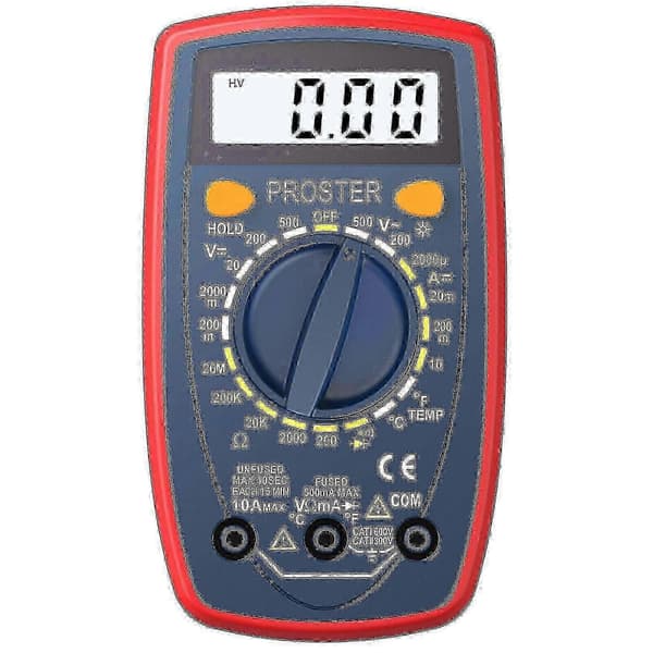 Proster 1999 LCD Digital Multimeter Multitestare Testkabel Bakgrundsbelysning Diodtest
