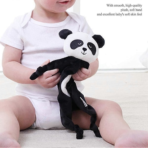 Blød Plys Baby Beroligelses Kludedyr Dyre Dukke Legetøj Sikkerheds Tæppe til Børn (Panda) SIZE 1