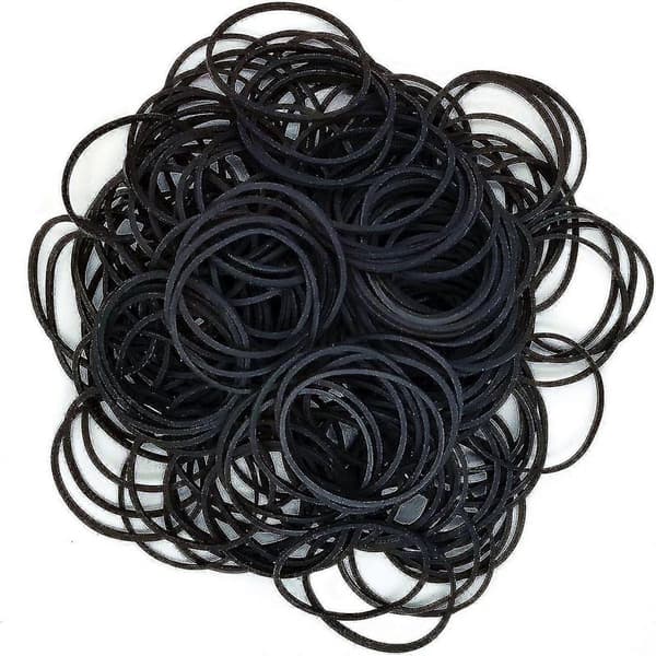 Svarte gummibånd, 200 stk elastiske gummibånd, robuste gummibånd for skole, hjem og kontor