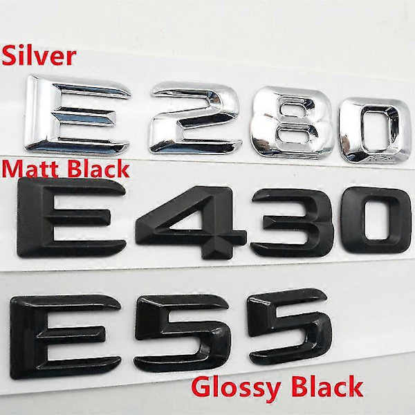 Bagasjerom Emblem Badge Logo For E-klasse W210 W211 E43 E53 E63 E55 E200 E220 E250 E280 E320 E350 E420 E550 E500 E430 Silver E280