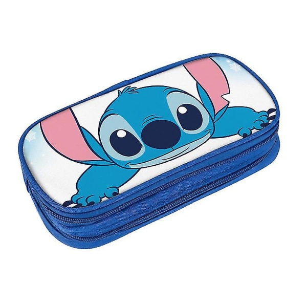 Kawaii Lilo & Stitch kaksikerroksinen case opiskelijoille lasten paperitavaralaukku, suuri tilavuus kolikkokukkaro lapsille, lahjat style 12