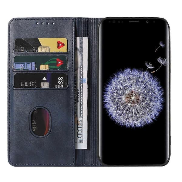 Magnetiskt Läderfodral för Samsung Galaxy S9 Plus Blue