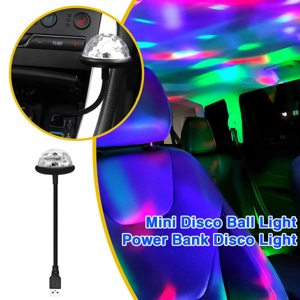 Mini- USB discovalo puhelimeen kannettavaan tietokoneeseen Ääni-aktivoitu tunnistus ja musiikkirytmi auton tunnelmavalo Värikäs LED-lavavalo baari-DJ-bileisiin K B