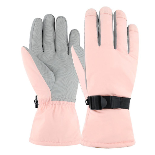 Helfinger skidhandskar Elastiska pekskärmshandskar Fleecefoder Varma handskar Pink
