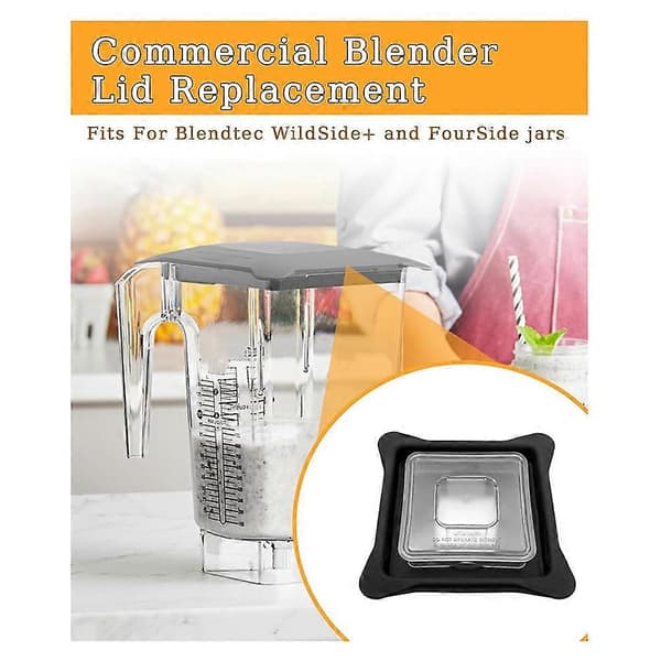 Blenderlågserstatning til Blendtec Blender, Blenderlågstop med firkantet klar prop