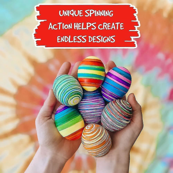 Eggmazing Easter Egg Mini Decorator Kit Konst och hantverk Set - Inkluderar äggdekorationssnurra och 6 markörer [förpackningen kan variera]