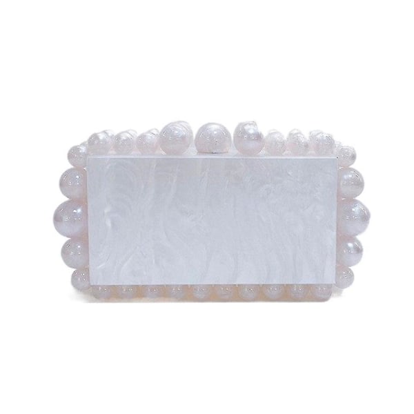 Akryl clutch veske for kvinner Crossbody veske Marmor vesker håndveske med perler