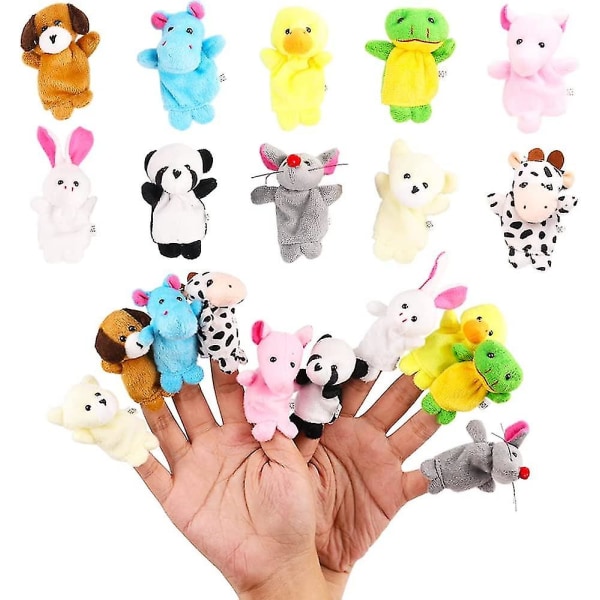 20st Finger Puppets Set - Mjuka plyschdjur Fingerdockor för barn, Mini plyschfigurer Leksakssortiment för pojkar & flickor, festfavoriter för shower,