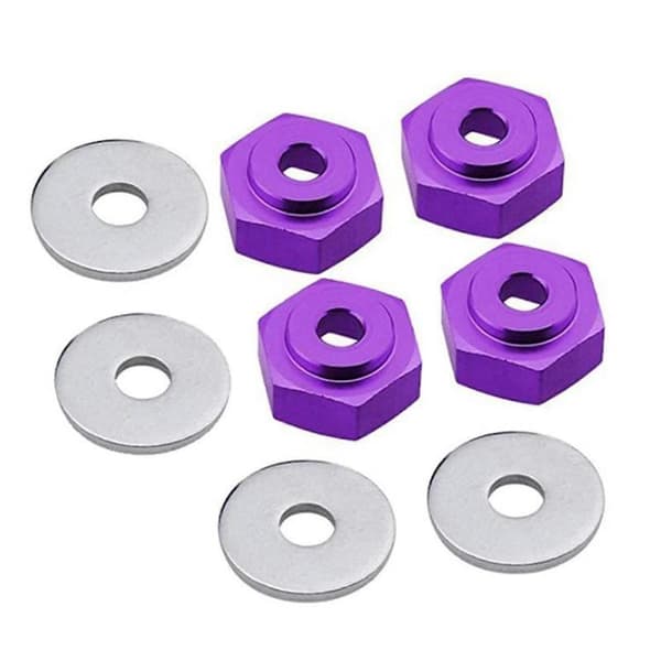 4 stk. Kompatibel med Hsp 1:10 til 1:8 Dæk 12mm til 17mm Hex Konvertering Sort