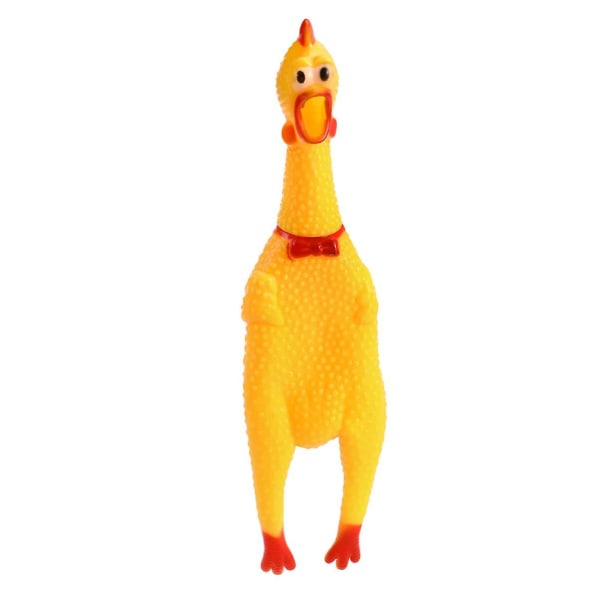 Suuri huutava kanalelu Keltainen kuminen vinkuva kanalelu Uutuus ja kestävä kuminen Chicken Gag Koiran lelut Lahja