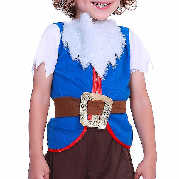 Cosplay-saga Sju dvärgar Barnkostymset Flickor Halloween Klänning Upp Fest Jul Semester Elf Pojkar Dräkter Scenföreställning L 3-4 years