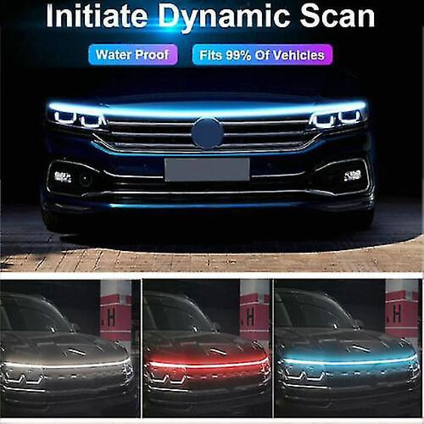 Bilhjelm Kørelys Strip Vandtæt Fleksibel LED Auto Dekorativ Atmosfære Lampe Omgivende baggrundslys 12v Universal