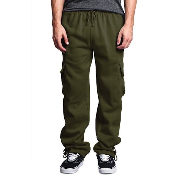 Nya Lediga Rak Overaller med Flera Fickor för Män Green XL
