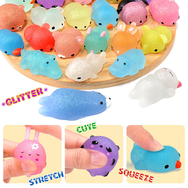 Mochi Squishy -lelut stressipallo Kawaii -puristuslelut stressiä lievittävät juhlalahjat syntymäpäiväuutuuslelut lapsille Random 5 PCS