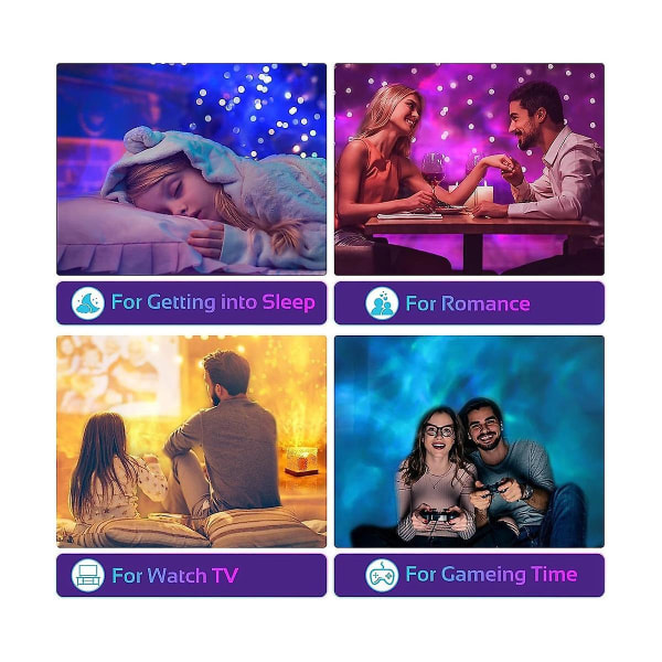 Galaxy-projektorivalo makuuhuoneeseen - Sensorinen valo 16 värillä, Projektorin yövalo makuuhuoneeseen Wood  Transparent