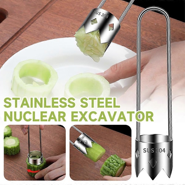 1/2Pcs Stainless Steel Core Seed Remover Fruit Vegetable Apple Pear Corer Bell Pepper Kitchen Tool 1Pc