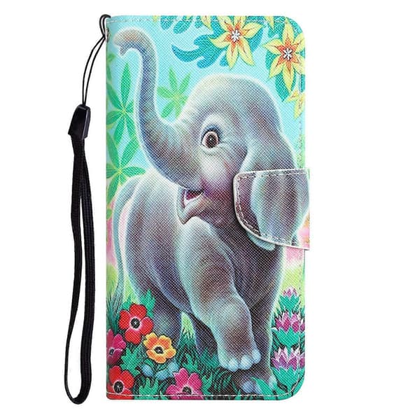 Farget tegning skinndeksel til iPhone 14 Plus Elephant