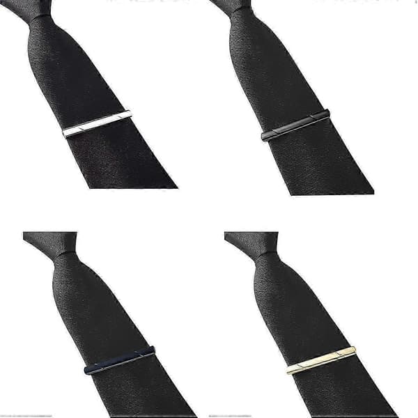 4 stk slipsnåler for menn, slipsnålesett for vanlige slips, halsslips, bryllups- og forretningsklips