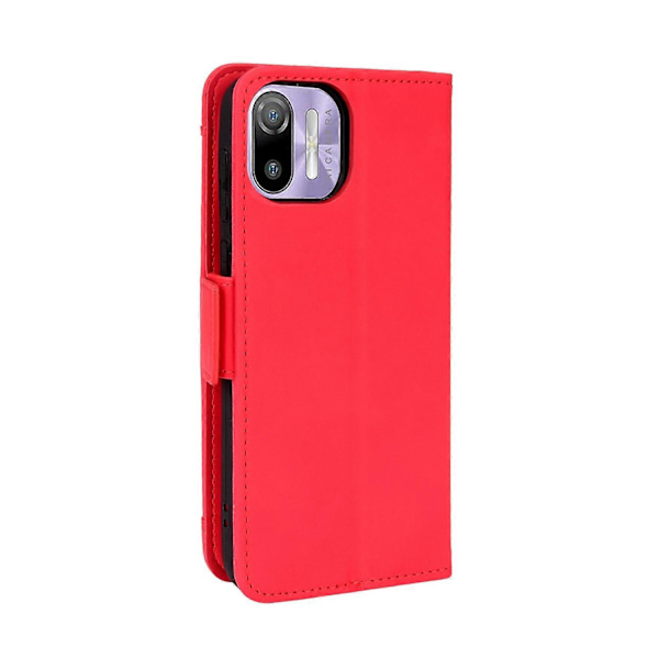 För Ulefone Note 6 / Note 6P Läderfodral med kalvmönster (Rosa) Red