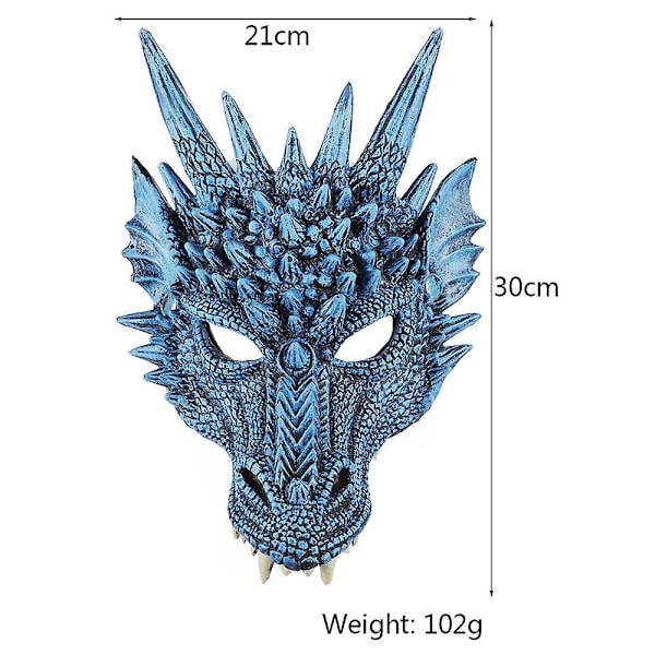 Cosplay Dragon Maske Karneval Kostume Fancy Dress Karnevaler Blue