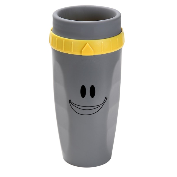 Bärbar Twizz Cup läckagesäker resemugg med halm Dubbelskiktsisolerad silikon Twist Design Varma/kalla dricksmuggar för barnstudenter Grey A
