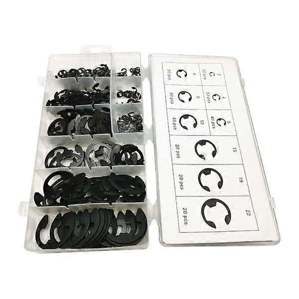 300 stk. låseringer E-Clip Circlip Snap Ring Sett, forskjellige størrelser.