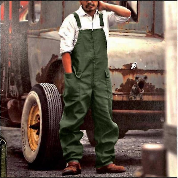Männs Byxor Retro Männs Cargo Byxor Nya Lösa Och Stora Storlekar Avslappnade Överaller Gray L