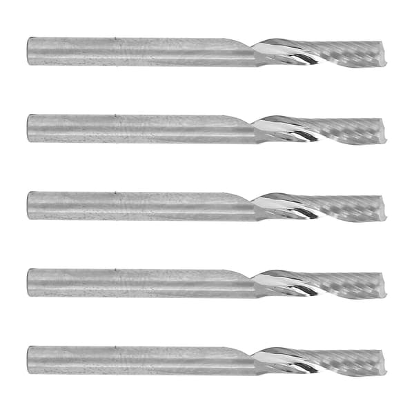 5 stk. spiralfræser i wolframstål til træbearbejdning, 3,175 x 12 mm